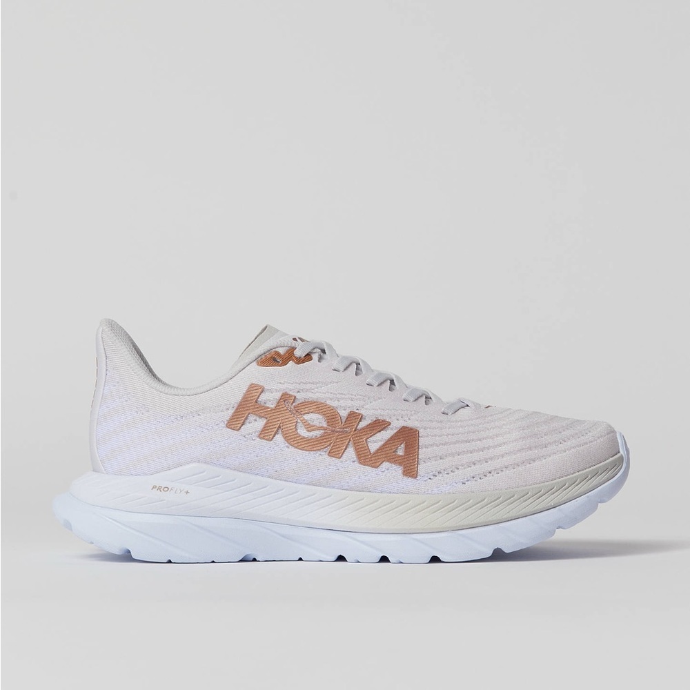 HOKA Mach 5 White Copper Women’s Running Shoes Size 9